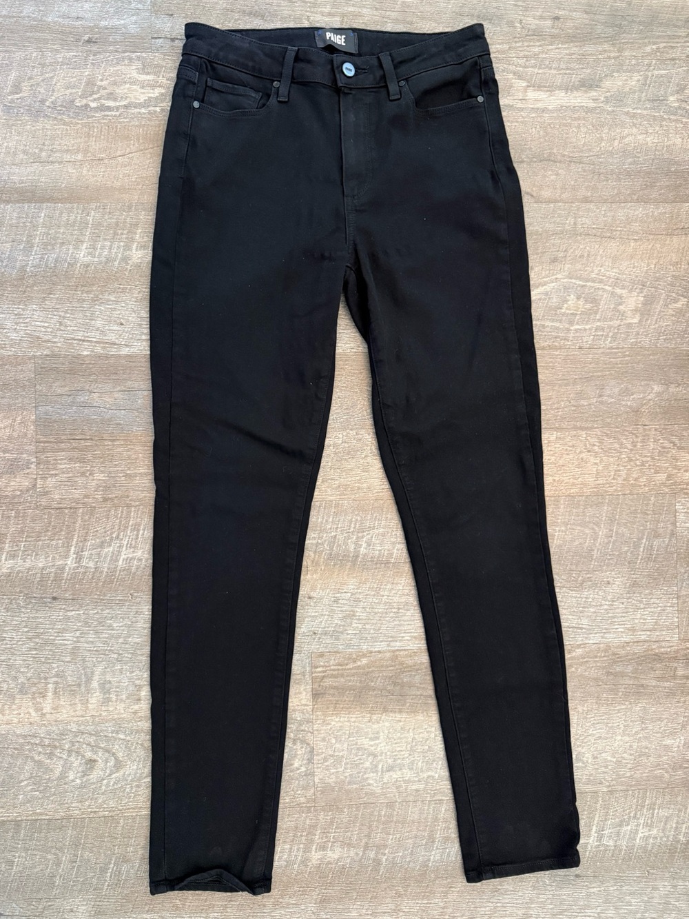 Paige Hoxton Skinny Jeans Black High Rise Stretch Size 28 Made in USA